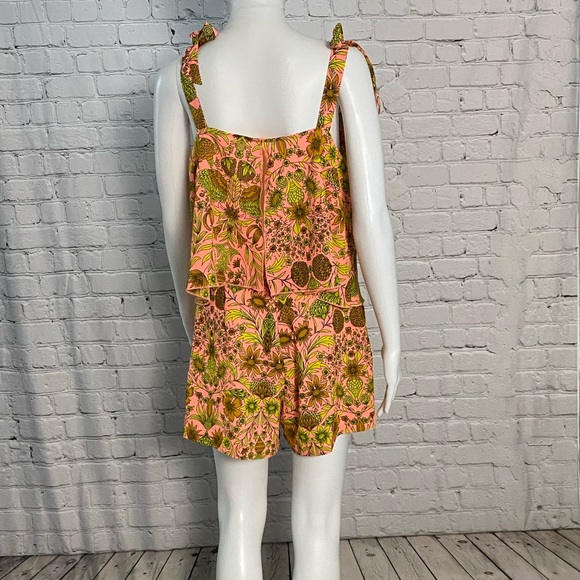 H&M FLORAL CREPE WOVEN FABRIC SHORT JUMPSUIT - Picture 8 of 12